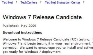 Windows 7 RC Download Page on TechNet