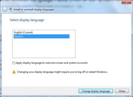 Change Display Language in Windows 7