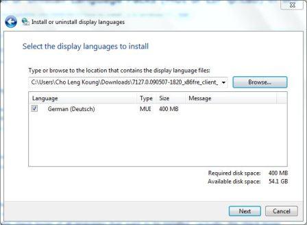 Install Additional MUI Language Packs in Windows 7