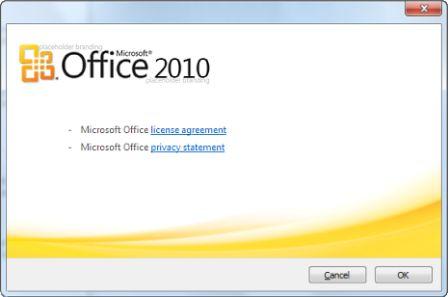 Microsoft Office 2010 About Dialog Box