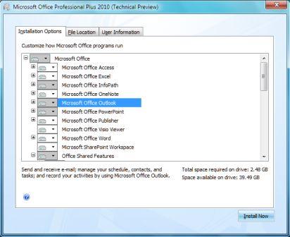 Office 2010 Technical Preview 1