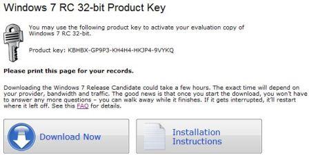 Download Windows 7 RC ISO and Product Key