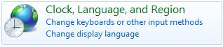 Clock, Language and Region Settings in Windows 7