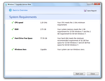 Windows 7 Upgrade Advisor System Requirements