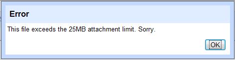 Gmail Attachment Exceeds 25MB Size Limit