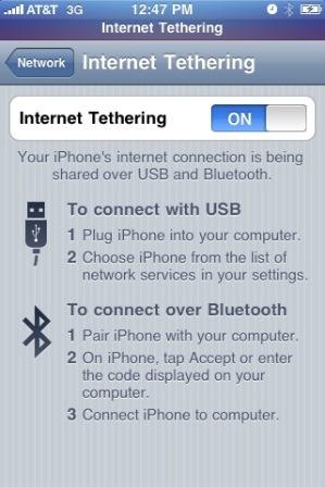 Activate and Enable Internet Tethering on iPhone