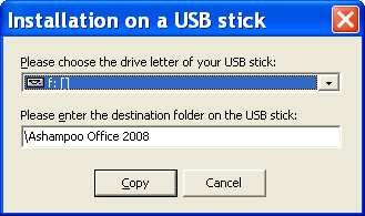 Install Ashampoo Office 2008 in USB Flash Drive