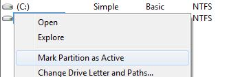 Mark Partition as Active