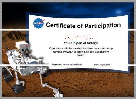 Send Name to Mars on Mars Science Laboratory Rover