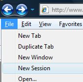Internet Explorer 8 New Session