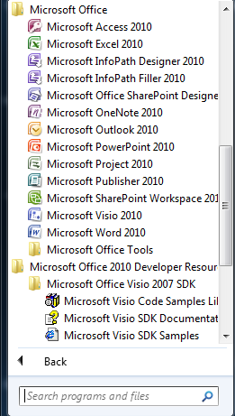 Applications in Leaked Microsoft Office 2010 Mondo Technical Preview