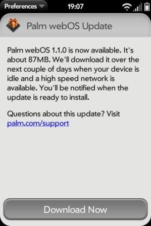 Palm webOS 1.1.0