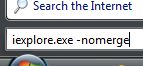 Run Unique Session Window in IE8