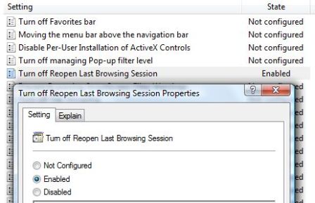 Turn Off Reopen Last Browsing Session in Group Policy Editor