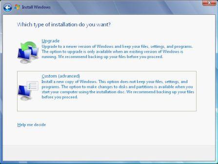 XP to Windows 7 Custom Installation