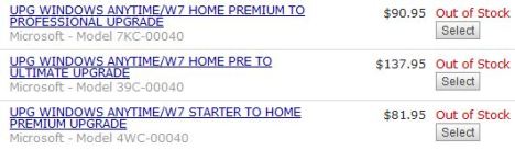 Windows Anytime Upgrade Prices for Windows 7