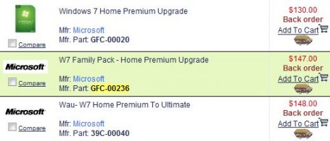 Windows 7 Home Premium Upgrade Family Pack Price