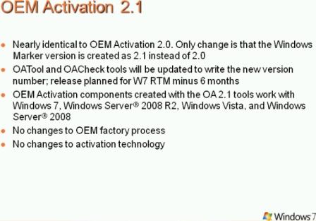 OEM Activation 2.1 for Windows 7 and Windows Server 2008 R2
