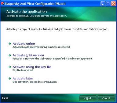 Activate Kaspersky Anti-Virus 2009 Later