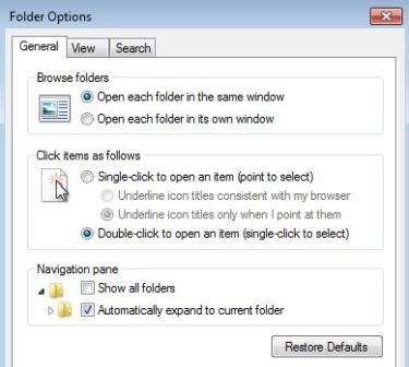 Automatically Expand Windows 7 Navigation Pane to Current Folder