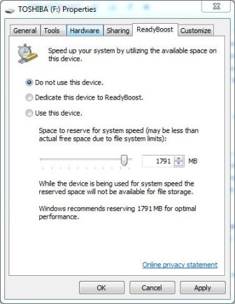 Disable and Turn Off ReadyBoost on USB Flash Drive