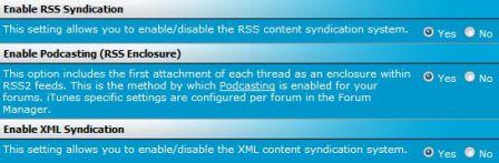 Enable RSS Feed and XML Syndication Support in vBulletin