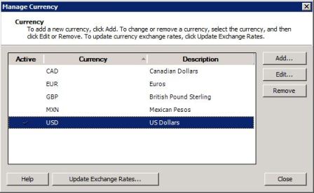 Manage Currency in Office Accounting