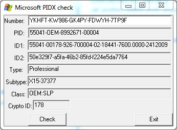Microsoft PIDX Checker