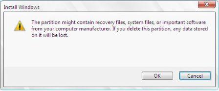 Confirm Partition Delete