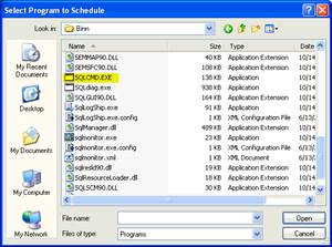 sql server perform backups scheduled express 2005