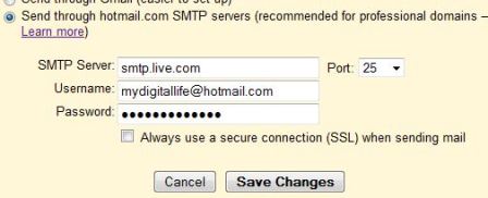 Send As Hotmail Email Address in Gmail without On Behalf Of