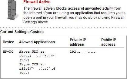 Skype Mapped and Opened Ports in Firewall
