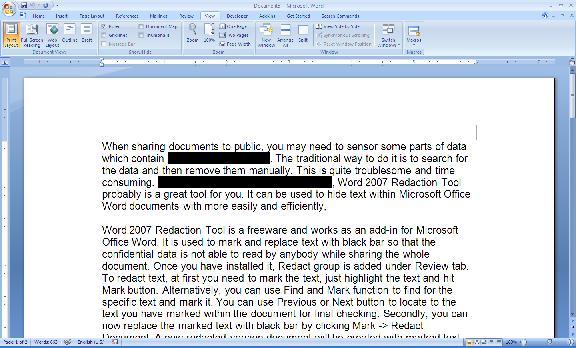 Word2007RedactionTool