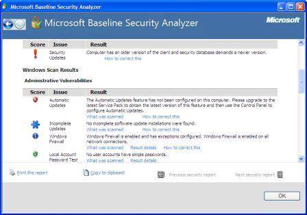 Microsoft Baseline Security Analyzer