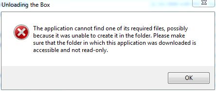 Windows 7 Unloading the Box Error