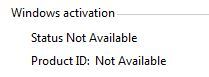 Windows 7 Activation Status Not Available