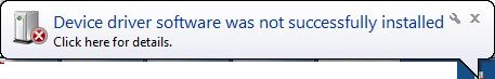 Device Driver Software Failed to Install