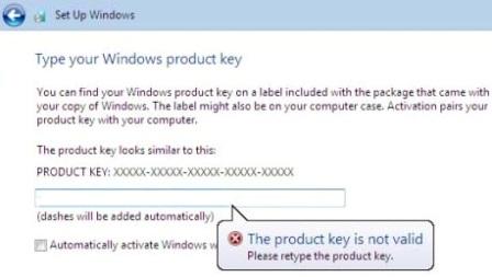 Windows 7 Product Key Is Not Valid