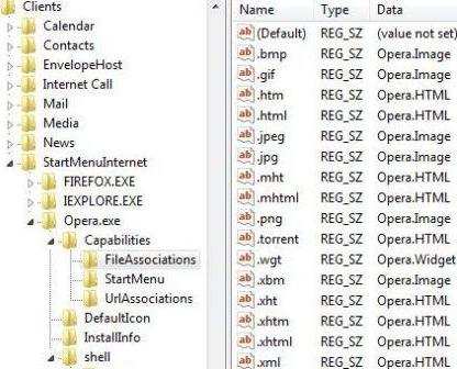 Default Programs File Type Associations