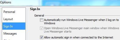 Disable Windows Live Messenger AutoStart