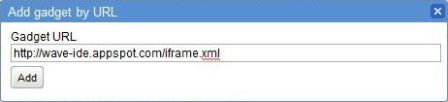 Add iframe Gadget in Google Wave