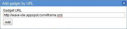 Add iframe Gadget in Google Wave