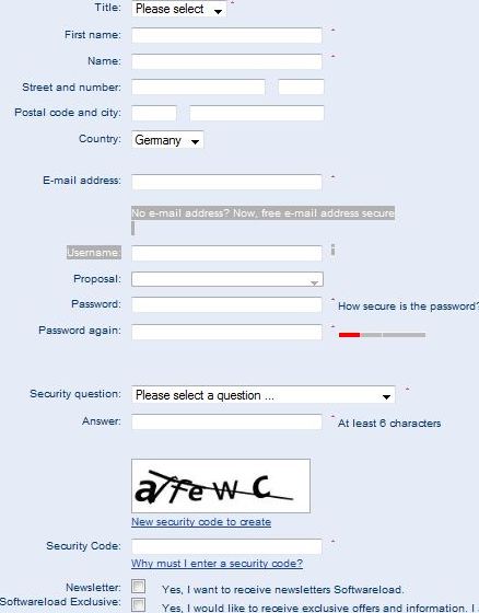 Register SoftwareLoad Account