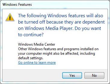 Affected Windows Features