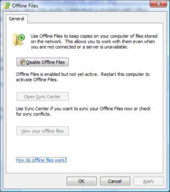 Disable Offline Files