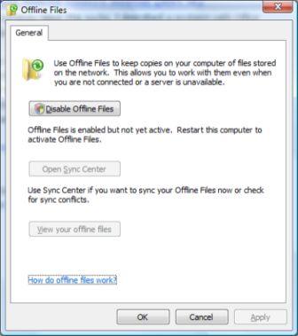 Disable Offline Files