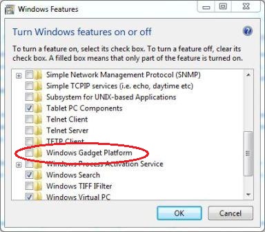 Disable Windows 7 Gadgets