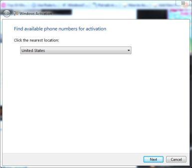 Activate Windows 7 by Phone