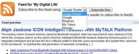 Show RSS Feed in Google Chrome