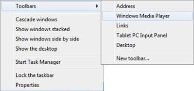 Turn On Windows Media Player Toolbar